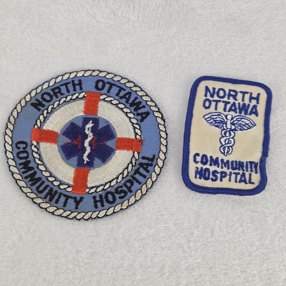 Vintage North Ottawa Community Hospital Patch Lot of 2 Michigan EMS Medical